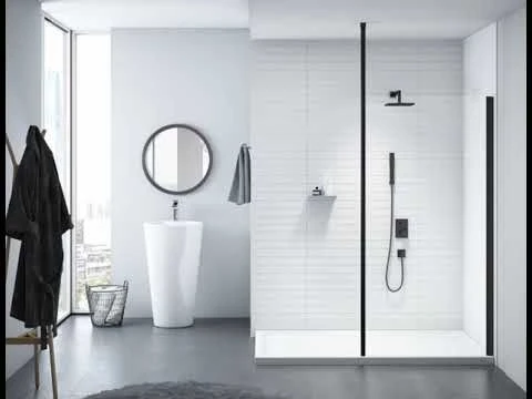 Merlyn Black 900mm Hinge & Inline Recess Shower Door With MStone Tray - BLKBH900REC 5 Merlyn Black 900mm Hinge & Inline Recess Shower Door With MStone Tray - BLKBH900REC - Image 3
