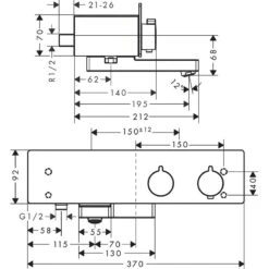 Hansgrohe Showertablet Thermostatic Bath Mixer 350 For Exposed Installation - 13107400 -Bliss Bath Shop 13107400 hansgrohe showertablet273255