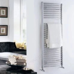 Essential Curved Towel Warmer Chrome 1430mm X 600mm - 148234 7 Essential Curved Towel Warmer Chrome 1430mm X 600mm - 148234 -Bliss Bath Shop 148234 1
