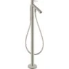 AXOR Starck Floor Standing Bath Mixer Tap With Pin Handle - Brushed Steel Optic - 10456800 -Bliss Bath Shop 1 0 10456800