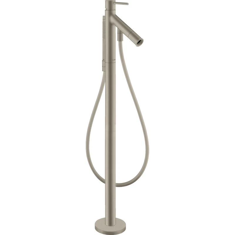 AXOR Starck Floor Standing Bath Mixer Tap With Pin Handle - Brushed Nickel - 10456820 3 AXOR Starck Floor Standing Bath Mixer Tap With Pin Handle - Brushed Nickel - 10456820