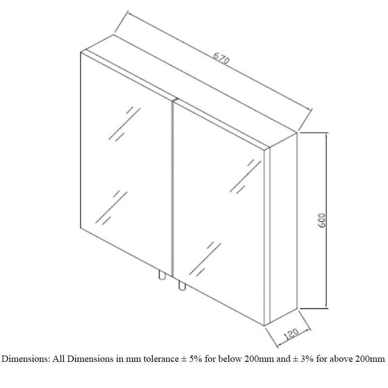 RAK Ceramics Delta Stainless Steel Double Cabinet With Mirrored Doors - 12SL801 5 RAK Ceramics Delta Stainless Steel Double Cabinet With Mirrored Doors - 12SL801 - Image 3