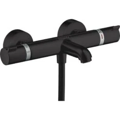 Hansgrohe Ecostat Bath & Shower Mixer Tap Thermostat Comfort For Exposed Installation Matt Black - 13114670