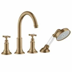 Axor Montreux 4-Hole Bath/Shower Mixer Rim-Mounted With Cross Handles - Brushed Bronze - 16546140