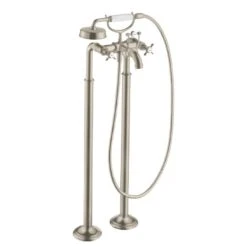 Axor Montreux 2-Handle Bath Mixer Floor-Standing With Cross Handles - Brushed Nickel - 16547820