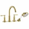 Axor Montreux 4-Hole Bath/Shower Mixer Rim-Mounted With Lever Handles - Brushed Brass - 16550950 -Bliss Bath Shop 1 6 16550950