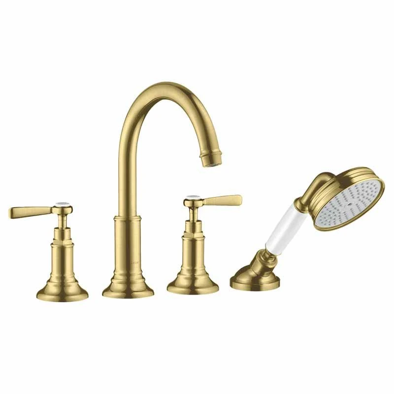 Axor Montreux 4-Hole Bath/Shower Mixer Rim-Mounted With Lever Handles - Brushed Brass - 16550950 3 Axor Montreux 4-Hole Bath/Shower Mixer Rim-Mounted With Lever Handles - Brushed Brass - 16550950