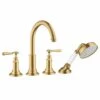 Axor Montreux 4-Hole Bath/Shower Mixer Tile Mounted With Lever Handles - Brushed Gold Optic - 16554250 -Bliss Bath Shop 1 6 16554250