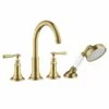 Axor Montreux 4-Hole Bath/Shower Mixer Tile Mounted With Lever Handles - Brushed Brass - 16554950 -Bliss Bath Shop 1 6 16554950
