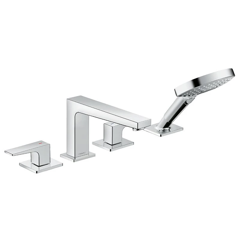Hansgrohe Metropol 4-Hole Rim-Mounted Bath Mixer Tap With Lever Handle - Chrome - 32553000 4 Hansgrohe Metropol 4-Hole Rim-Mounted Bath Mixer Tap With Lever Handle - Chrome - 32553000 - Image 2