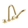 AXOR Citterio M 4TH Bath/Shower Mixer Tile Mounted With Lever Handles & Escutcheons - Brushed Gold Optic - 34454250