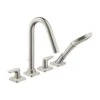 AXOR Citterio M 4TH Bath/Shower Mixer Tile Mounted With Lever Handles & Escutcheons - Stainless Steel Optic - 34454800