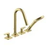 AXOR Citterio M 4TH Bath/Shower Mixer Tile Mounted With Lever Handles & Escutcheons - Brushed Brass - 34454950 -Bliss Bath Shop 3 4 34454950
