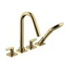 AXOR Citterio M 4TH Bath/Shower Mixer Tile Mounted With Lever Handles & Escutcheons - Polished Gold Optic - 34454990 -Bliss Bath Shop 3 4 34454990