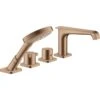 AXOR Citterio E 4-Hole Bath Mixer Tile Mounted Thermostatic Brushed Red Gold - 36410310 -Bliss Bath Shop 3 6 36410310