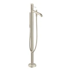 AXOR Uno Single Lever Floor Standing Bath Mixer With Loop Handle - Brushed Nickel - 38442820