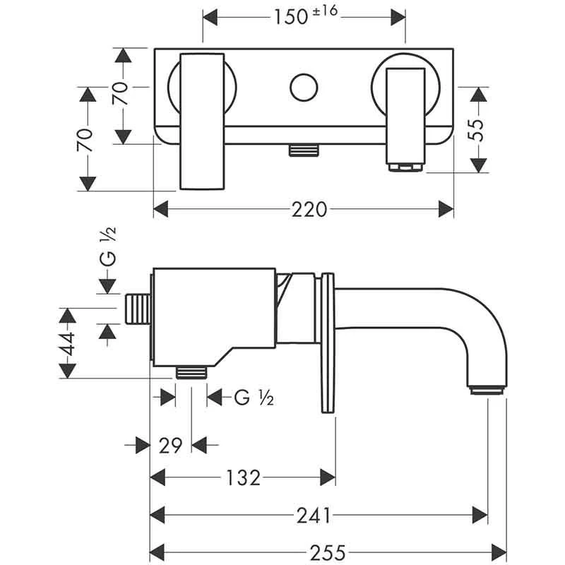 Axor Citterio Single Lever Manual Bath Mixer With Lever Handle - Brushed Nickel - 39400820 4 Axor Citterio Single Lever Manual Bath Mixer With Lever Handle - Brushed Nickel - 39400820 - Image 2