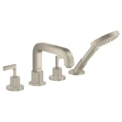 Axor Citterio 4H Bath Mixer Rim Mounted With Lever Handles & Escutcheons - Brushed Nickel - 39446820