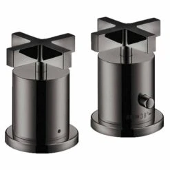 Axor Citterio 2H Thermostatic Bath Mixer Rim Mounted With Cross Handles - Polished Black Chrome - 39480330