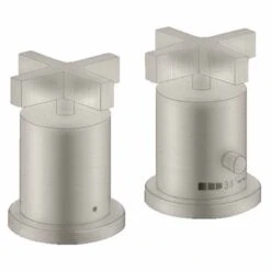 Axor Citterio 2H Thermostatic Bath Mixer Rim Mounted With Cross Handles - Stainless Steel Optic - 39480800