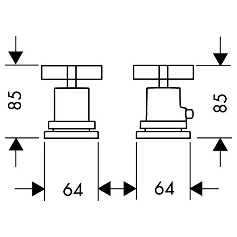 Axor Citterio 2H Thermostatic Bath Mixer Rim Mounted With Cross Handles - Brushed Nickel - 39480820 4 Axor Citterio 2H Thermostatic Bath Mixer Rim Mounted With Cross Handles - Brushed Nickel - 39480820 - Image 2