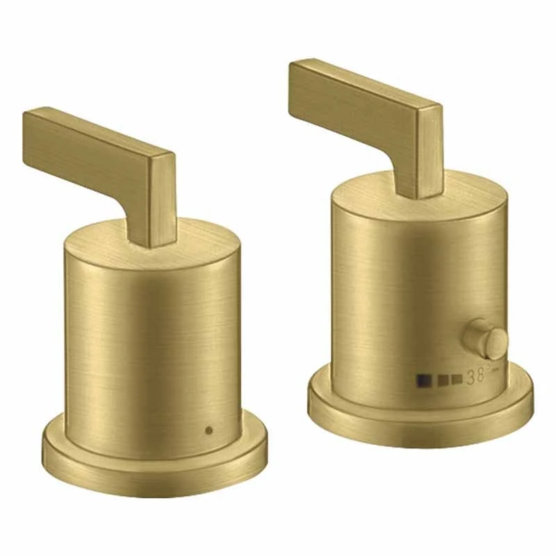Axor Citterio 2H Thermostatic Bath Mixer Rim Mounted With Lever Handles - Brushed Brass - 39482950 3 Axor Citterio 2H Thermostatic Bath Mixer Rim Mounted With Lever Handles - Brushed Brass - 39482950