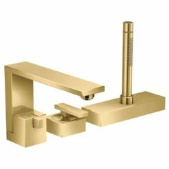 Axor Edge 3-Hole Rim Mounted Bath Mixer - Polished Gold Optic - 46430990 -Bliss Bath Shop 46430990 1