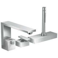 Axor Edge 3-Hole Rim Mounted Bath Mixer - Diamond Cut - Chrome - 46431000 7 Axor Edge 3-Hole Rim Mounted Bath Mixer - Diamond Cut - Chrome - 46431000 -Bliss Bath Shop 46431000 1