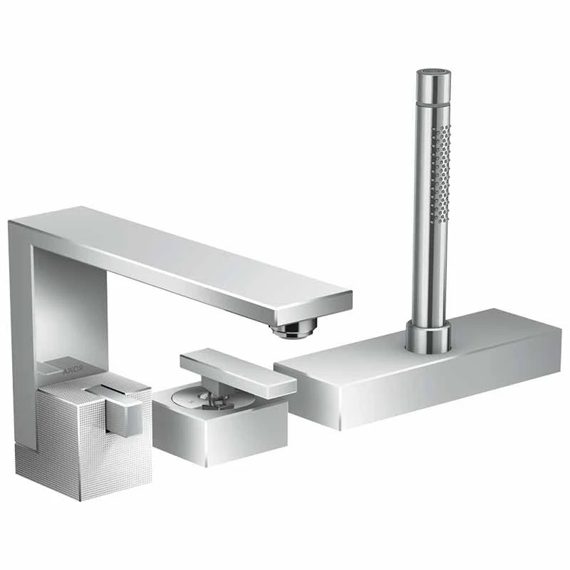 Axor Edge 3-Hole Rim Mounted Bath Mixer - Diamond Cut - Chrome - 46431000 5 Axor Edge 3-Hole Rim Mounted Bath Mixer - Diamond Cut - Chrome - 46431000 - Image 3