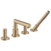 Axor Uno 4-Hole Rim-Mounted Bath/Shower Mixer With Zero Handles - Brushed Bronze - 45444140 -Bliss Bath Shop 4 5 45444140