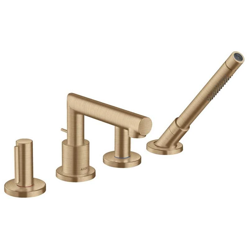 Axor Uno 4-Hole Rim-Mounted Bath/Shower Mixer With Zero Handles - Brushed Bronze - 45444140 3 Axor Uno 4-Hole Rim-Mounted Bath/Shower Mixer With Zero Handles - Brushed Bronze - 45444140