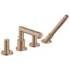 Axor Uno 4-Hole Rim-Mounted Bath/Shower Mixer With Zero Handles - Brushed Red Gold - 45444310