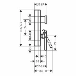 Axor Edge Concealed Single Lever Manual Bath Mixer With Integrated Backflow Prevention - Diamond Cut - Polished Black Chrome - 46421330