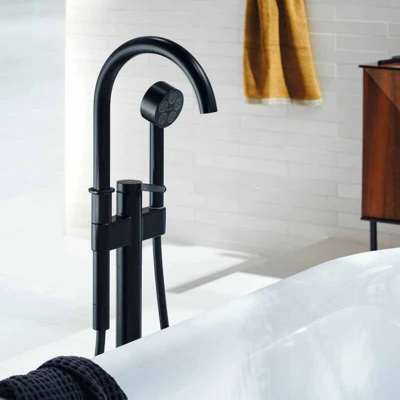 Axor One Single Lever Bath Mixer Floor-Standing - Polished Black Chrome - 48440330 4 Axor One Single Lever Bath Mixer Floor-Standing - Polished Black Chrome - 48440330 - Image 3