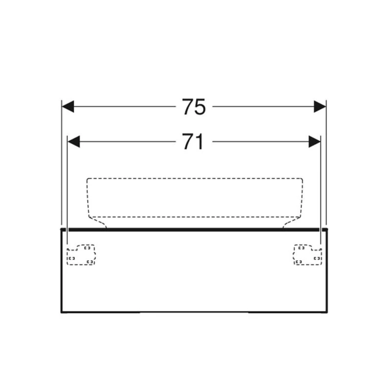 Geberit Variform 750mm Cabinet For Lay-On Washbasin 1 Drawer Shelf Surface & Trap - Dark Hickory - 501.162.00.1 5 Geberit Variform 750mm Cabinet For Lay-On Washbasin 1 Drawer Shelf Surface & Trap - Dark Hickory - 501.162.00.1 - Image 3