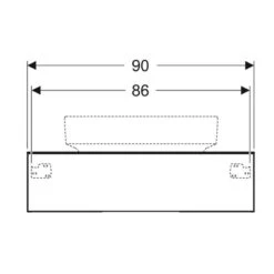 Geberit Variform 900mm Cabinet For Lay-On Washbasin 1 Drawer Shelf Surface & Trap - White - 501.165.00.1 -Bliss Bath Shop 5 0 501.165.00.1 dimensions
