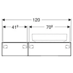 Geberit Variform 1200mm Cabinet For Lay-On Washbasin 2 Drawers Shelf Surface & Trap - White - 501.171.00.1 -Bliss Bath Shop 5 0 501.171.00.1 dimensions
