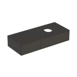 Geberit Variform 1200mm Cabinet For Lay-On Washbasin 2 Drawers Shelf Surface & Trap - Lava - 501.172.00.1