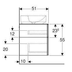 Geberit Variform 1200mm Cabinet For Lay-On Washbasin 3 Drawers Shelf Surface & Trap - Lava - 501.184.00.1 -Bliss Bath Shop 5 0 501.184.00.1 dimensions 1