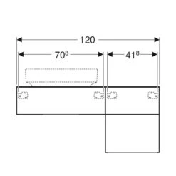 Geberit Variform 1200mm Cabinet For Lay-On Washbasin 3 Drawers Shelf Surface & Trap - Lava - 501.184.00.1 -Bliss Bath Shop 5 0 501.184.00.1 dimensions