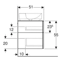 Geberit Variform 1350mm Cabinet For Lay-On Washbasin 3 Drawers Shelf Surface & Trap - White - 501.189.00.1 -Bliss Bath Shop 5 0 501.189.00.1 dimensions 1