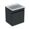 Geberit Renova Plan 600mm Slim Rim Vanity Basin & Basin Unit - Lava - 501.915.JK.1 -Bliss Bath Shop 5 0 501.915.jk .1