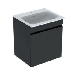 Geberit Renova Plan 600mm Slim Rim Vanity Basin & Basin Unit - Lava - 501.915.JK.1