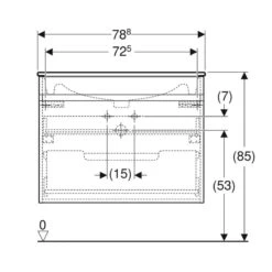 Geberit Renova Plan 800mm Slim Rim Vanity Basin & Basin Unit - White - 501.916.01.1 -Bliss Bath Shop 5 0 501.916.01.1 dimensions1