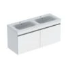 Geberit Renova Plan 1300mm Double Slim Rim Vanity Basin & Basin Unit - White - 501.918.01.1 -Bliss Bath Shop 5 0 501.918.01.1