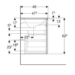 Geberit Renova Plan 1300mm Double Slim Rim Vanity Basin & Basin Unit - Hickory - 501.918.JR.1 -Bliss Bath Shop 5 0 501.918.jr .1 dimensions1