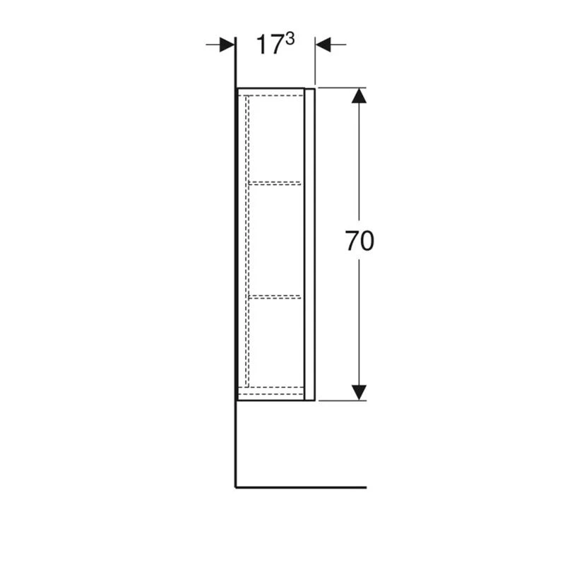 Geberit Renova Plan 70cm High Level Bathroom Cabinet - Gloss - White - 501.920.01.1 6 Geberit Renova Plan 70cm High Level Bathroom Cabinet - Gloss - White - 501.920.01.1 - Image 4