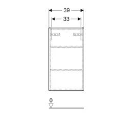 Geberit Renova Plan 70cm High Level Bathroom Cabinet - Matt - Lava - 501.920.JK.1 -Bliss Bath Shop 5 0 501.920.jk .1 dimensions1