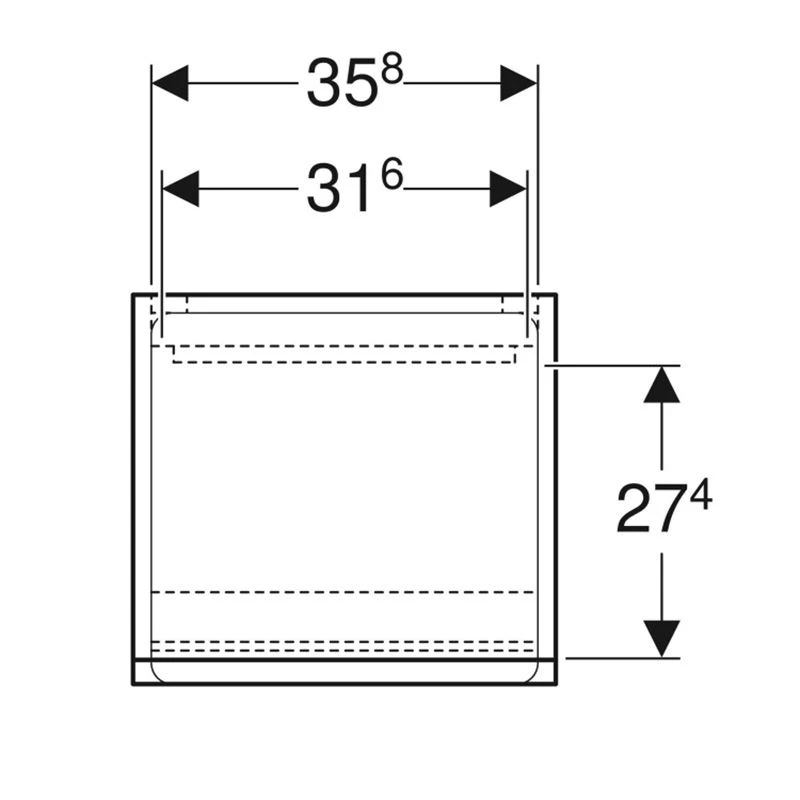 Geberit Renova Plan 105cm Medium Level Bathroom Cabinet - Matt - Lava - 501.922.JK.1 4 Geberit Renova Plan 105cm Medium Level Bathroom Cabinet - Matt - Lava - 501.922.JK.1 - Image 2