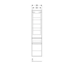 Geberit Renova Plan 180cm Tall Bathroom Cabinet - Matt - Lava - 501.923.JK.1 -Bliss Bath Shop 5 0 501.923.jk .1 dimensions1